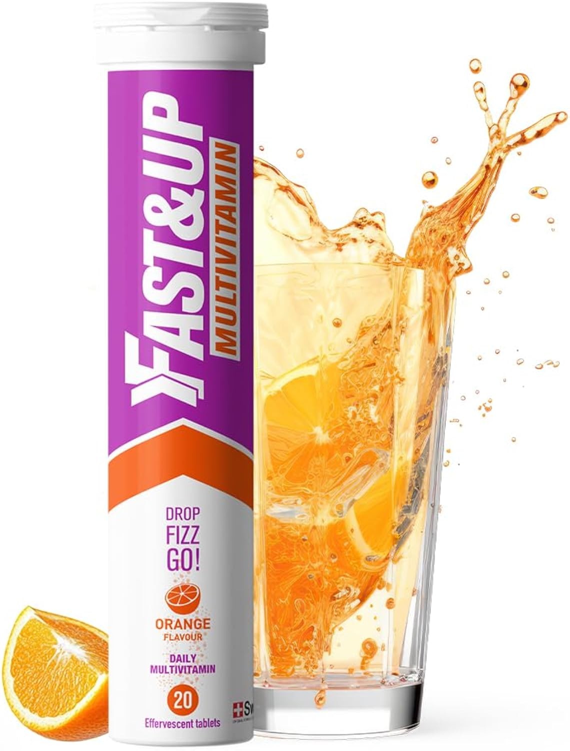 Fast&Up Multivitamin Effervescent Tablets Orange – 20 Tablets – Immune Support - Image 2