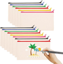 DIY Stoffbeutel Set 14 St&uuml;ck 21x12cm zum Bemalen Basteln Kinder Geschenke