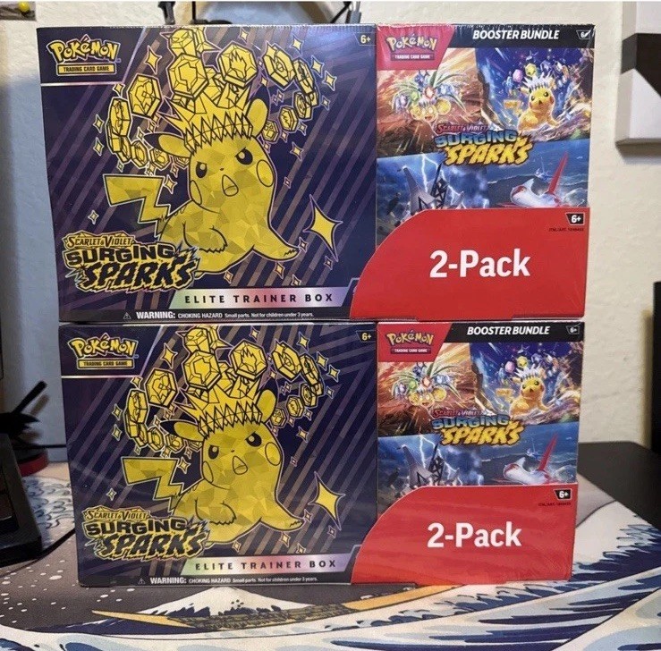 Pokémon Surging Sparks ETB + Booster Bundle Costco 2-pack - SEALED