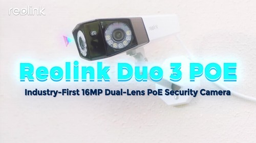 Reolink 16MP PoE Security Camera UHD Dual-Lens 180° View Motion Track Duo 3 Poe - Video 1 of 1