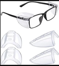 "MELASA Safety Glasses Side Shields for Prescription Glasses, Slip on Clear... "