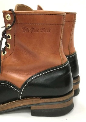 The FLAT HEAD Boots SKB02H Horse Hide Work Boots Leather Brown