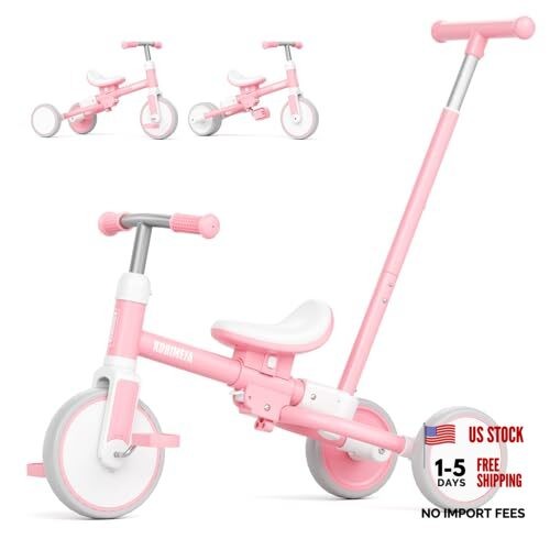  5-in-1 Tricycle for Toddlers 1-3, Toddler Bike with Push Ha