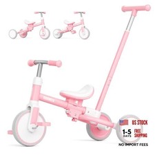 5-in-1 Tricycle for Toddlers 1-3, Toddler Bike with Push Handle Pink