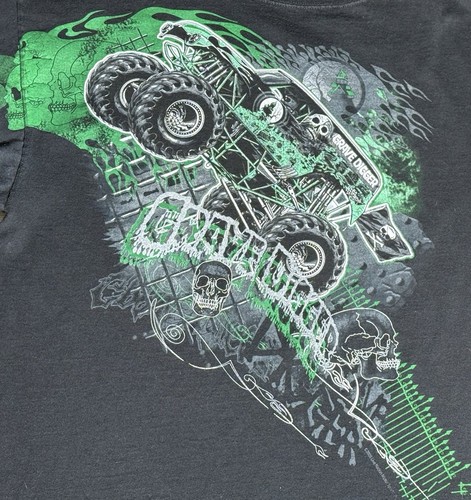 VTG 2000'S Grave Digger Monster Jam T Shirt Sz 2XL 2008 Black Green Anvil Tag - Picture 2 of 7