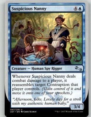 Suspicious Nanny 47 Uncommon Unstable Magic: The Gathering Lightly Played