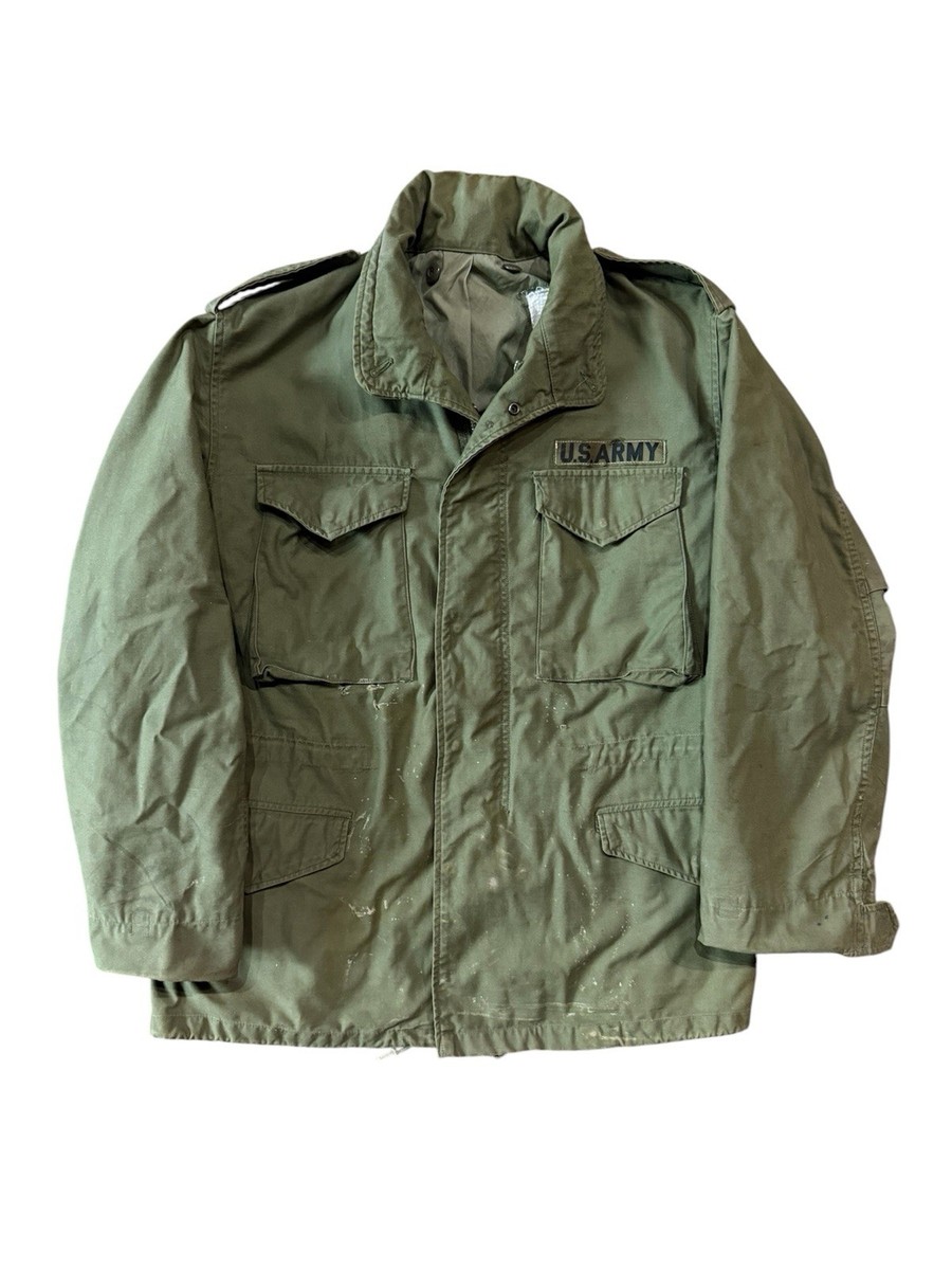 1970s M-65 US Military Field Jacket Green Size Medium OG 107