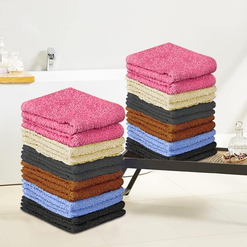 100% Cotton - Wash Cloth Set - Pack of 24 Flannel Face Cloths Highly Absorb - Picture 5 of 7