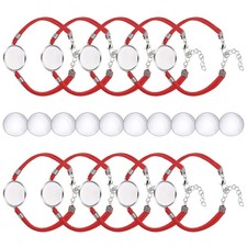 Bracelet Blanks for Jewelry Making 10pcs 20mm Red/Silver