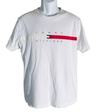 TOMMY HILFIGER Boy's Short Sleeve Pull-Over White T-Shirt Large