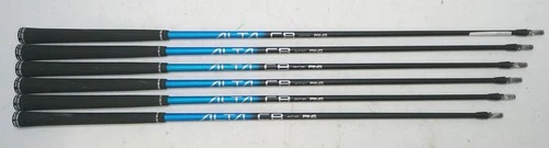 Set of  6 Ping Alta CB Blue AWT Iron Shafts 33.75" - 37.5" Senior Flex 65g .355