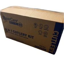 Heavy Duty Meal Kit 6 in 1 (Fork, Knife, Spoon, Napkin, Salt and Pepper) 250 PCS