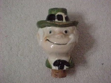 vtg cork bottle stopper leprerchaun figural ceramic wine decanter stopper barwar