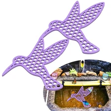 2-Pack Floating Bee Island, 8.86x7.48 Inch Bee Watering Station [Purple]
