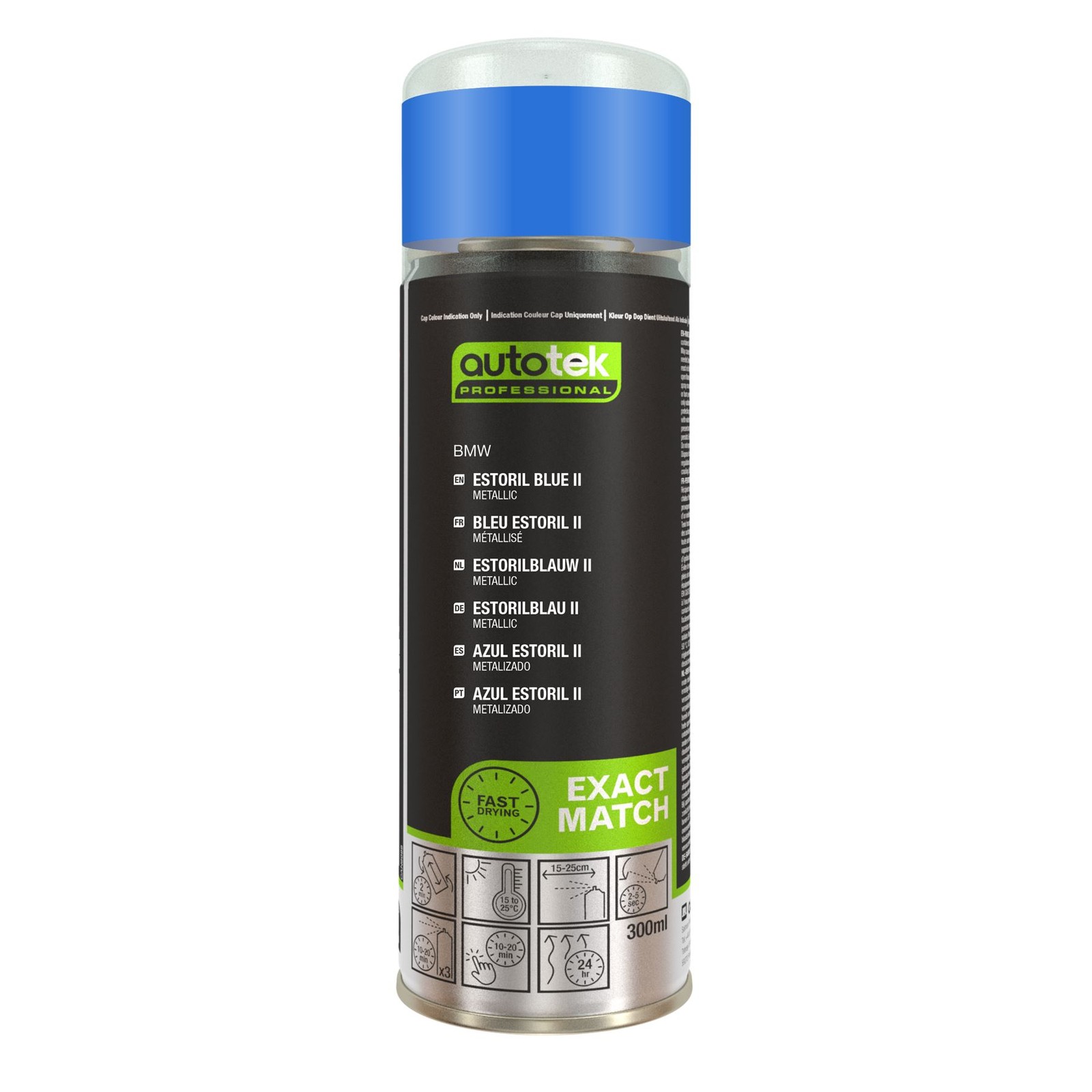 Autotek Quick Drying High Coverage Aerosol Spray Paint BMW Estoril Blue II 300mL