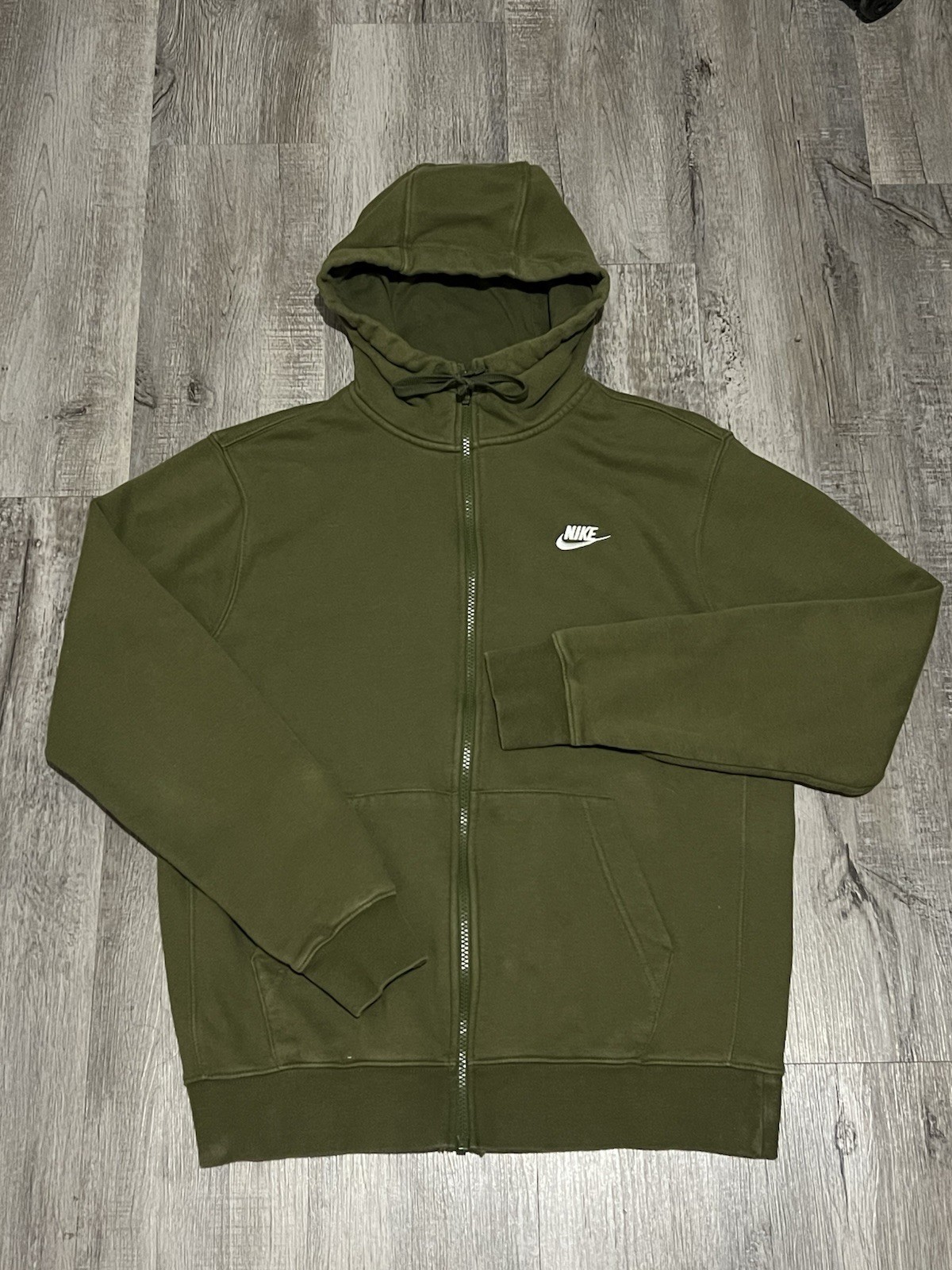 NIke Medium  Full Zip Up Casual Hoodie Sweatshirt Olive Green
