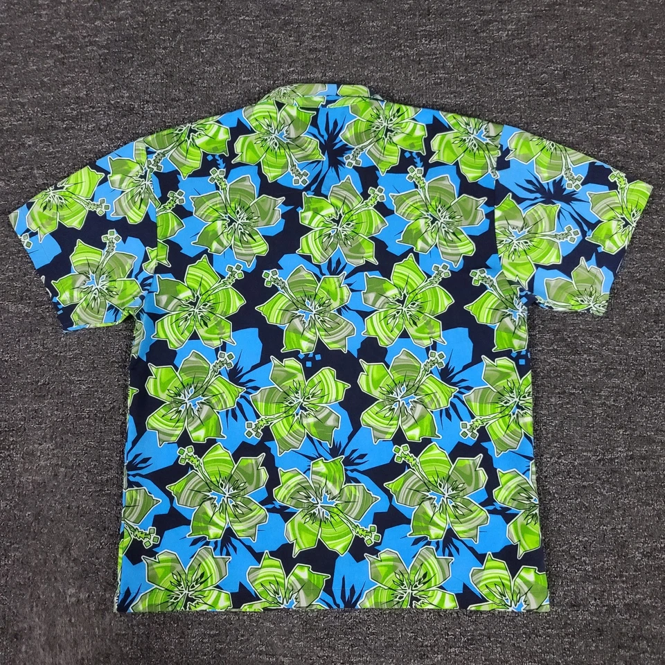 Гавайская рубашка Ocean Current мужская большая приталенная с цветочным принтом на пуговицах - Изображение 4 из 4