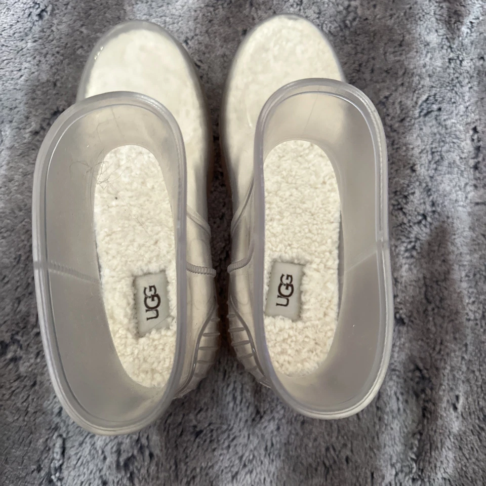 UGG Drizlita прозрачный водонепроницаемый резиновый дождя ботинки стриженный мех стельки и носки женщин 7 - Изображение 4 из 4