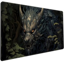 Japan Black Desk Mat Dragon Anime Gaming Mouse Pad Large Desk Pad for Desk Co...