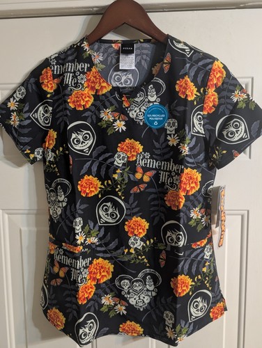 DISNEY Coco Cherokee Scrubs *Tooniforms* ORIGINAL V-Neck Top Ladies XS BNWT!! - Picture 6 of 15