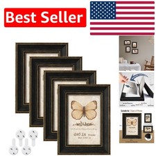 Rustic Distressed 4x6 Picture Frame Set of 4   Vintage Farmhouse Decor