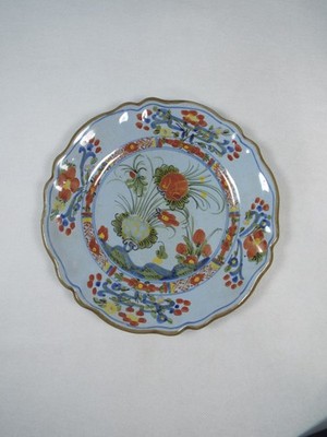 Vintage Hand Painted Garofano Blue Carnation Pattern Bread Plate