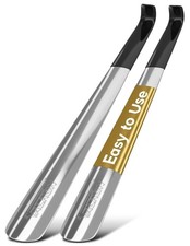 FALKON 16.5" Metal Shoe Horn, 2-Pack Long Handle 16.5", Stainless Steel