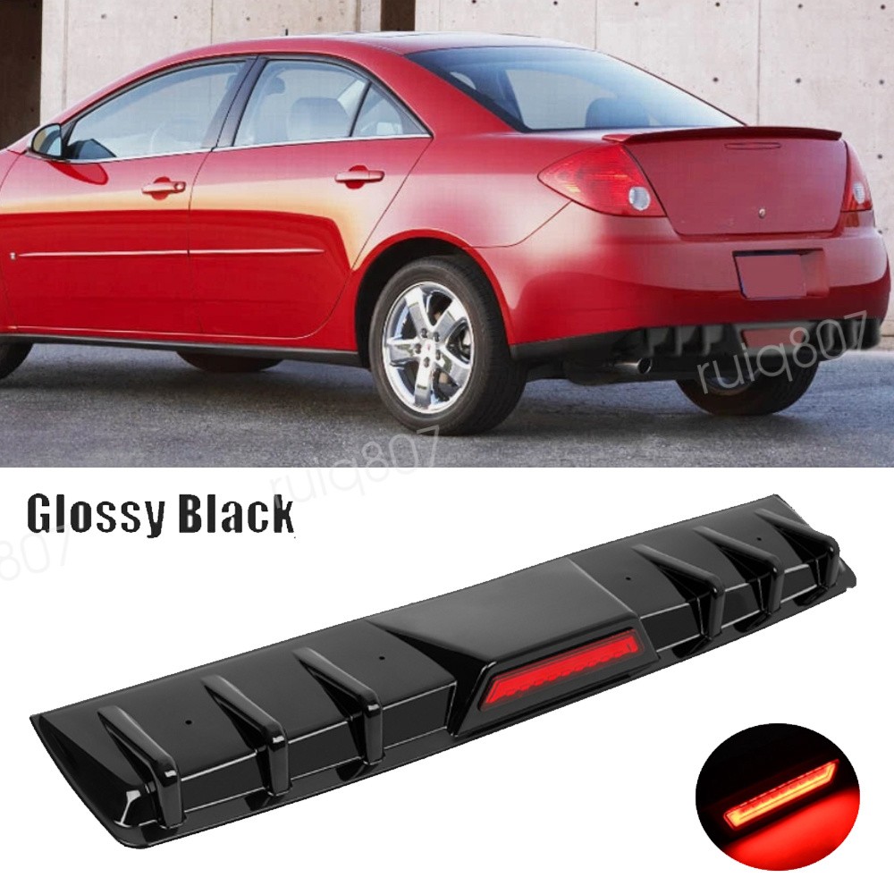 For Pontiac GTO G5 G6 Black Rear Bumper Diffuser Lip Spoiler W/LED Brake Light