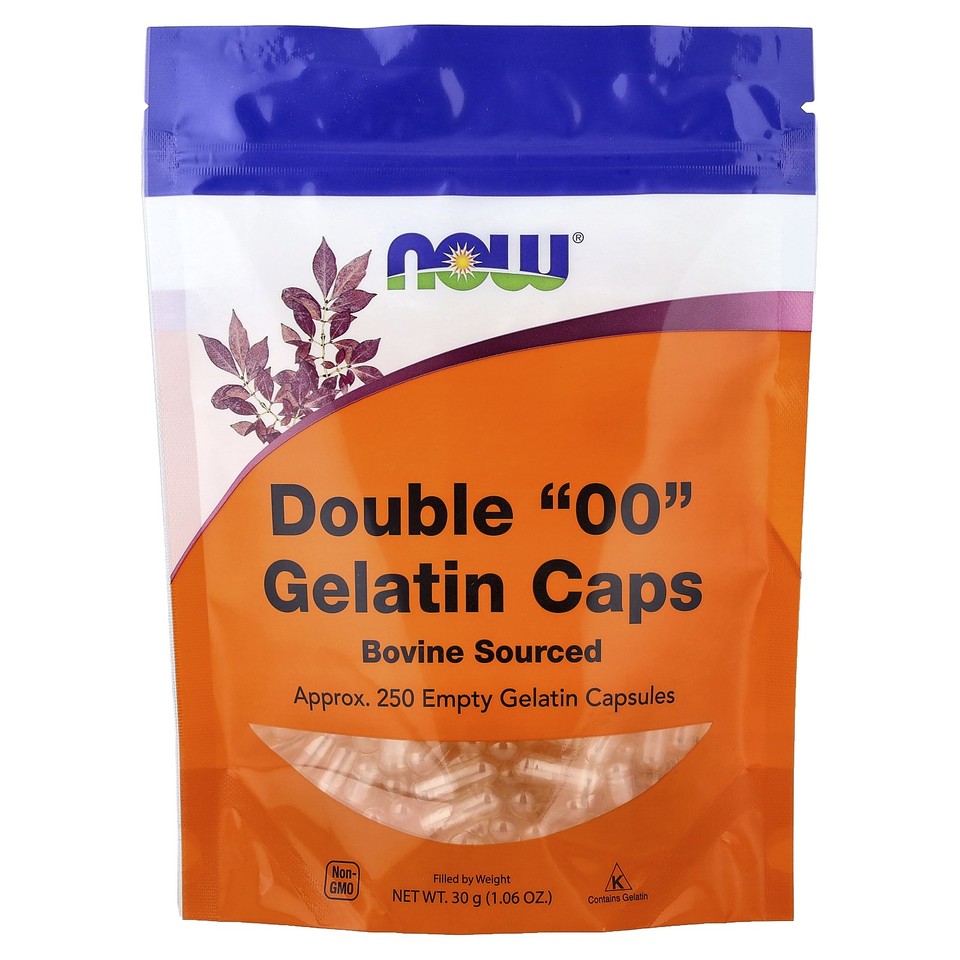 Double "00" Gelatin Caps, Approx. 250 Empty Gelatin Capsules, 1.06 oz (30 g)