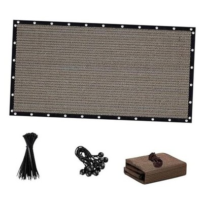 90% Sun Shade Cloth with Grommets Pergola Shade Cover, Mesh 3.3 X 16 FT Mocha