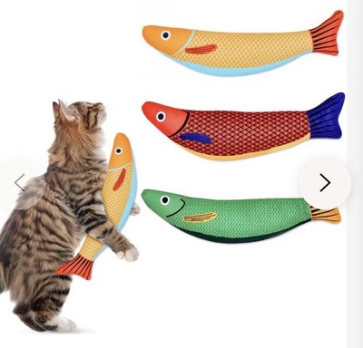 PetPrana Cat Toys, Catnip Toys for Cats, Soft and Durable 3Pack  FISH  Toys