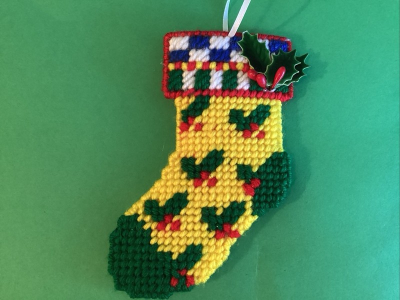 Christmas Stocking Ornament/money Holder, Handmade