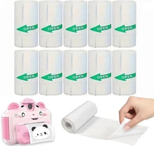 10 Rolls 57x25mm Self - adhesive Thermal Sticker Paper 10 sticky white, white 