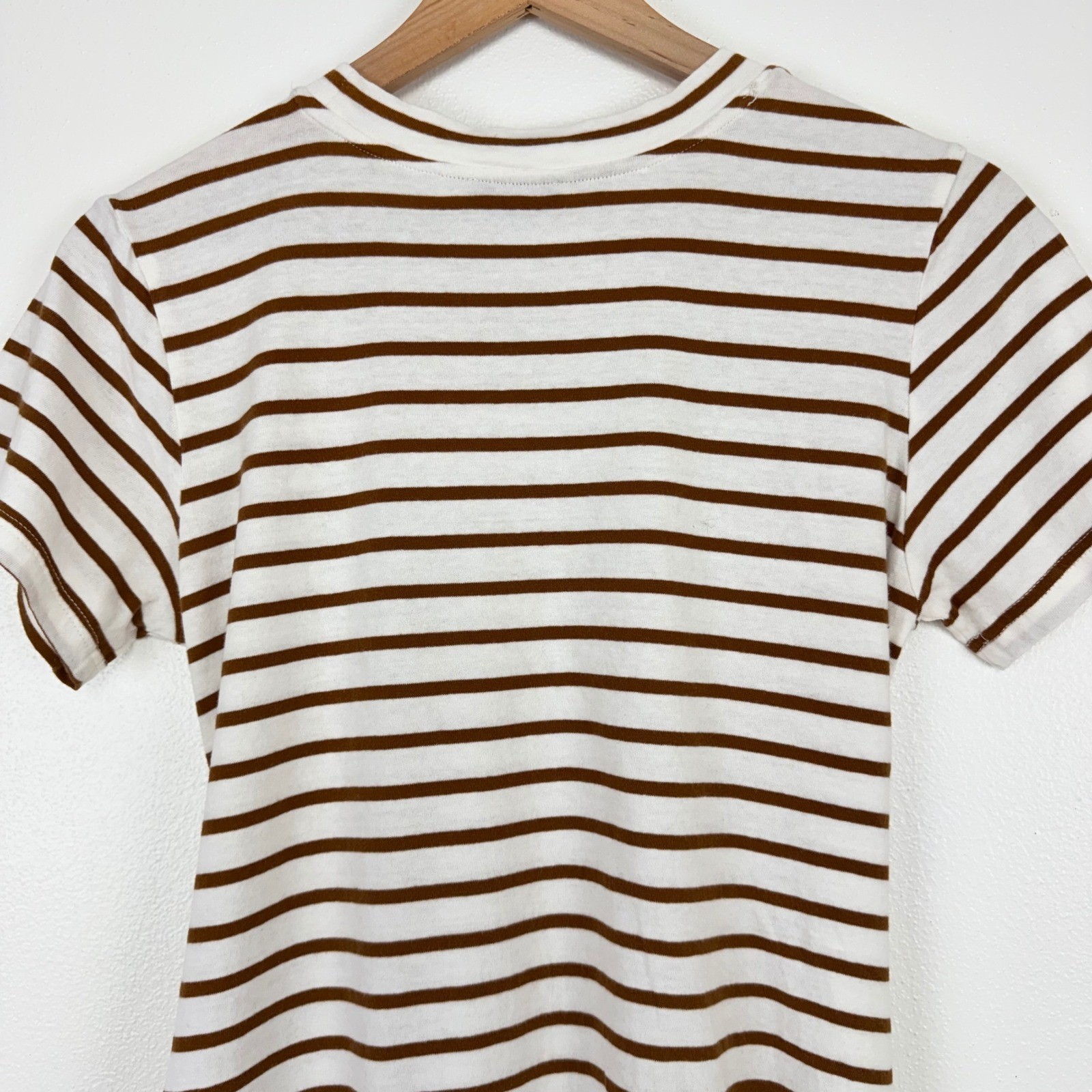 Rails Edie Carmel Stripe T Shirt Dress Size M Tie Waist Cotton Chic Casual