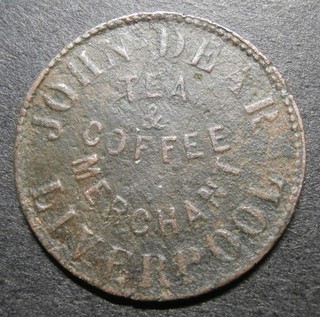 Farthing token19thC Dear tea & coffee merchant Liverpool BUF rare W.2100