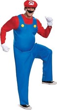 Deluxe Super Mario Bros Mario Costume for Men's , Size Medium 38-40x