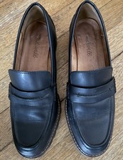 Madewell The Corinne Lugsole Loafers Women's 7 Black Smooth Leather Slip-On