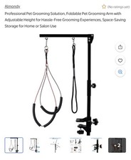 Dog Grooming Arm with Clamp, Dog Grooming Loop Noose and No Sit Haunch Holder