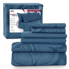 King Bed Sheet Set Ultra Soft 6-Piece Microfiber Bedding Sheets, Deep Pocket