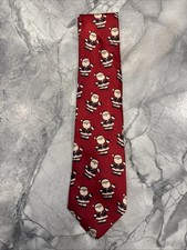 Surrey Christmas Neck Tie Vintage Santa Claus 4” Wide 56” Long Made in USA