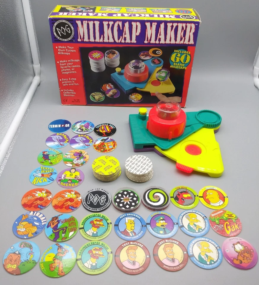 1995 OFFICIAL POG FEDERATION MILKCAP MAKER RETRO MILK CAPS SLAMMER TUBE USED !!! - Image 2 of 4