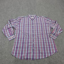 Peter Millar Shirt Mens XL Blue Pink Check 100 Cotton Button Down Long Sleeve