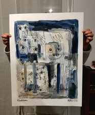 Peinture Originale Sur Papier fort . Kabian , Art Brut , Cobra , Hommage K. A , 