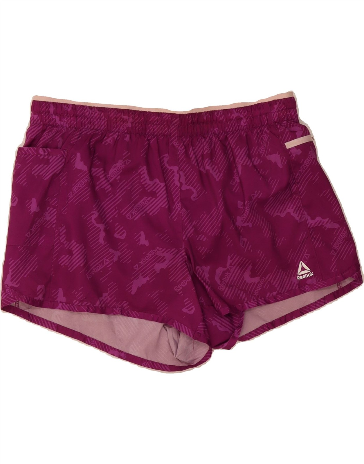 REEBOK Womens Sport Shorts UK 16 Large Purple Camouflage BJ05