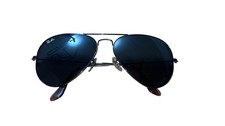Ray-Ban RB3025 Aviator Large Metal Sunglasses Silver Frame Blue Mirrored 58