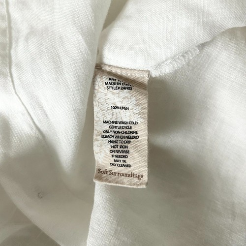 Soft Surroundings 100% Linen Button Down Shirt in White Size XL - Bild 5 von 5
