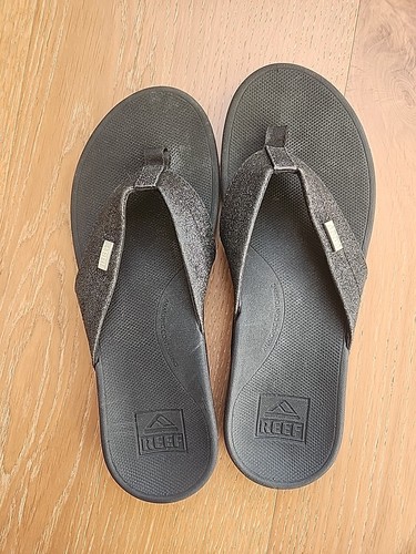 Reef Ortho Spring Damen-Flip-Flops Sandalen schwarz Glitzer Größe 8M - Bild 1 von 4