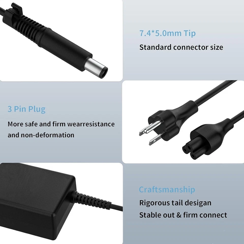 Cargador Adaptador CA Original HP 744481-002 19.5V 2.31A 45W Genuino HSTNN-CA40 7.5 Foto 4 de 4