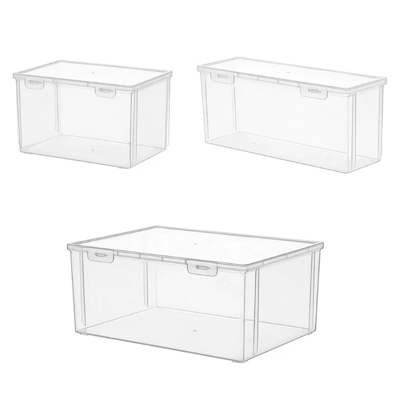 Clear Bread Storage Box with Lid Container Dining Room Tabletop Organizer
