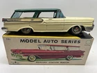 1950’s Bandai Japan Tin Friction Mercury Station Wagon With Box
